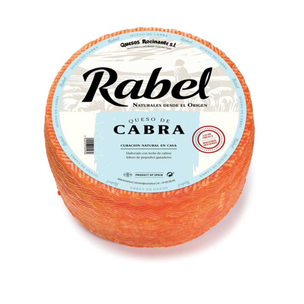 Caja de queso de cabra curado Rabel con ruedas de 3 kg