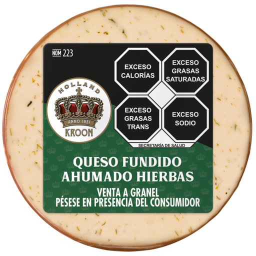 Queso Ahumado Hierbas Kroon Rollo de 2.8 kg